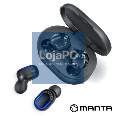 Auscultadores Earbuds Bluetooth TWS Preto Manta