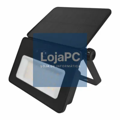 Foco LED C/ Painel Solar E Sensor PIR 10W 700lm 6500K Preto
