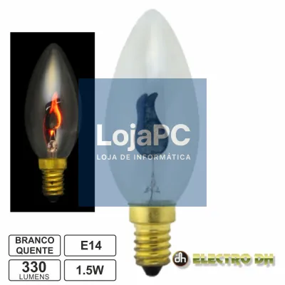 LÂMPADA E14 1.5W 230V EFEITO CHAMA 330LM