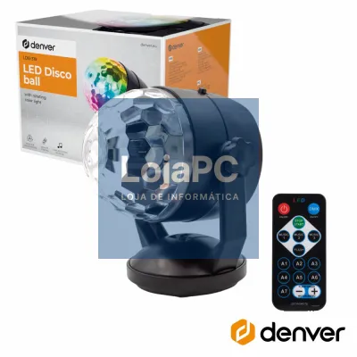 Projector de Luz LED RGB C/ Comando DENVER