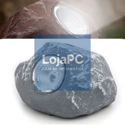 PEDRA DECORATIVA C/ LUZ SOLAR E BATERIA 15CM
