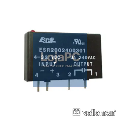 RELÉ 4-32VDC INTERRUPTOR UNIPOLAR 3A/240V ESTADO SOLIDO