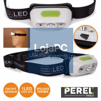 LANTERNA DE CABEÇA 1 LED CREE XPG E SENSOR ON/OFF PEREL