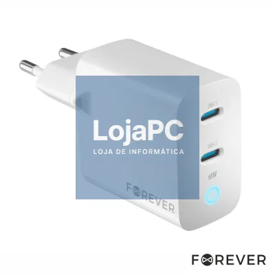 Alimentador Comutado 2xUSB-C PD/QC 65W GaN FOREVER
