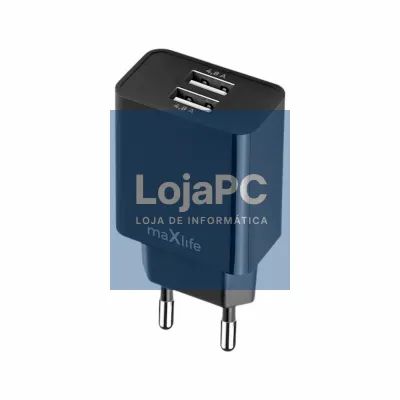 Alimentador Comutado 2xUSB-A 4.8A Preto MAXLIFE