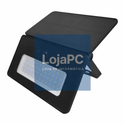 Foco LED C/ Painel Solar E Sensor PIR 20W 1100lm 6500K Preto