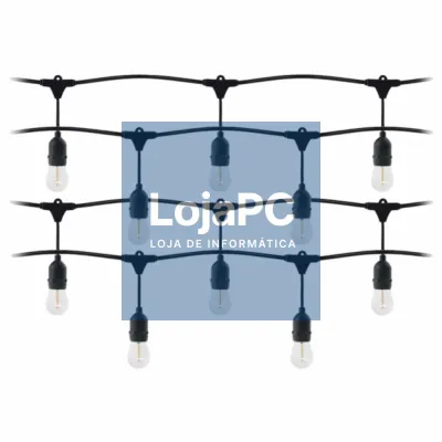 Corrente De Iluminação 20m C/ Lâmpadas E27 3000K IP44