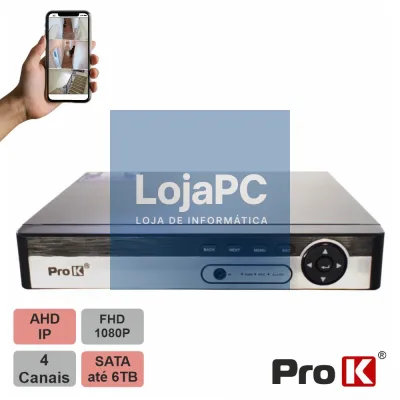 Vídeo-Gravador Digital 4 Canais 5IN1 Ethernet PROK