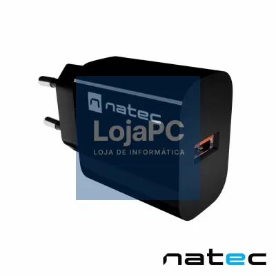 Alimentador RIBERA 1X USB-A 18W Preto NATEC