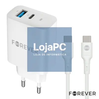 Alimentador Comutado 1xUSB-C/1xUSB-A PD/QC 30W FOREVER