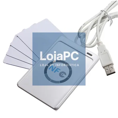 LEITOR E PROGRAMADOR NFC POR USB C/ 4 CARTÕES RFID + SDK