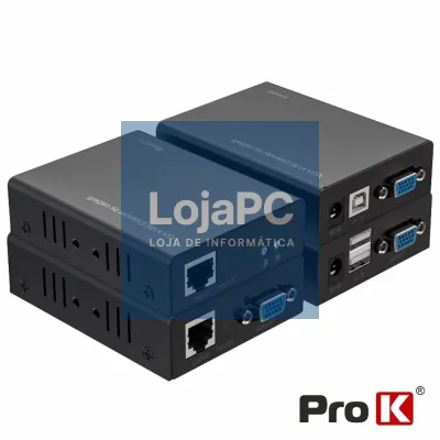 Receptor E Transmissor VGA Via RJ45 CAT5e/6 300m C/ USB PROK