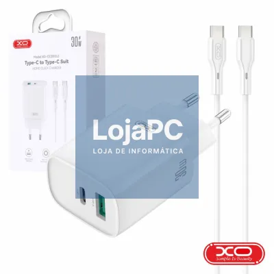 Alimentador Comutado 1xUSB-C/1xUSB-A PD 30W GaN C/ Cabo