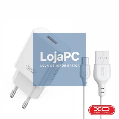 Alimentador USB-A 5V QC 18W C/ Cabo USB-A P/ USB-C XO