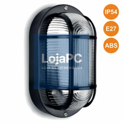 APLIQUE OLHO DE BOI E27 IP54 PRETO