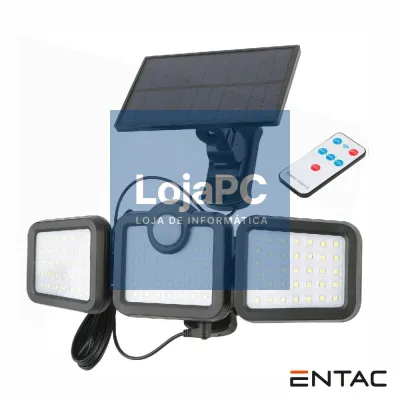Candeeiro Exterior 15W C/ Sensor PIR Painel Solar Amovível