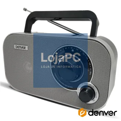 Rádio FM Portátil Cinza DENVER