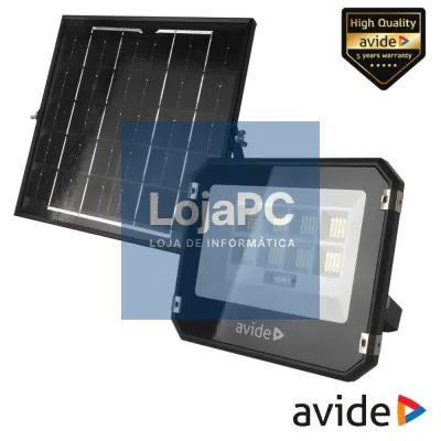 Foco LED Solar 100W CCT 1400lm IP65 C/ Comando AVIDE