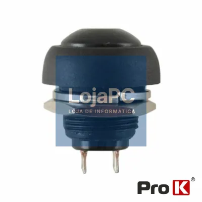 INTERRUPTOR PRESSÃO REDONDO 0.5A-250VAC PRETO 12MM IP65