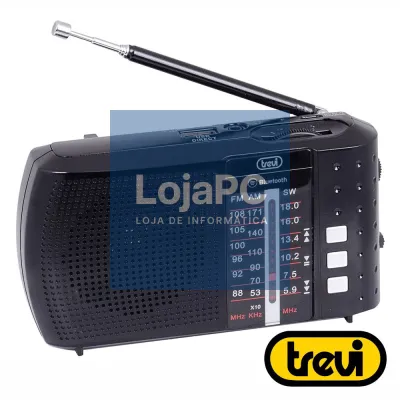 Rádio Portátil AM/FM/BT Clássico Preto TREVI