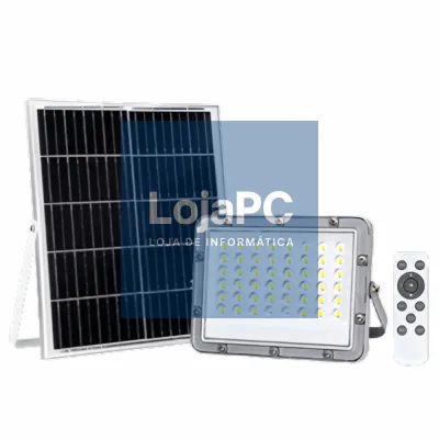 Foco LED C/ Painel Solar 60W 4000K 1200lm Cinzento