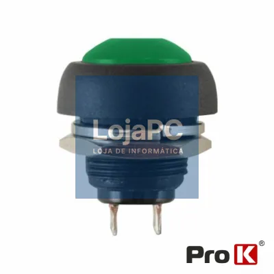 INTERRUPTOR PRESSÃO REDONDO 0.5A-250VAC VERDE 12MM IP65