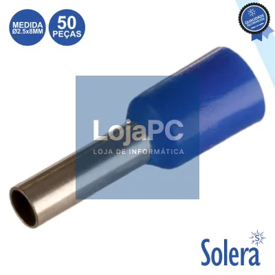 TERMINAL PONTEIRA ISOLADO Ø2.5x8MM 50X AZUL SOLERA