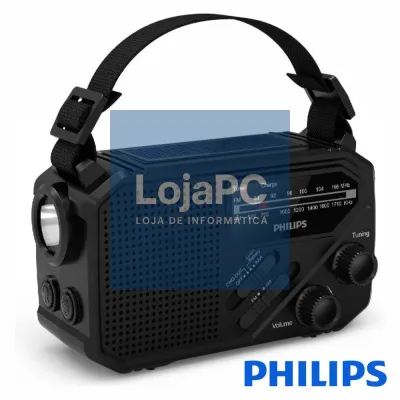Rádio Portátil AM/FM/SW/BT/SD Painel Solar Dínamo PHILLIPS