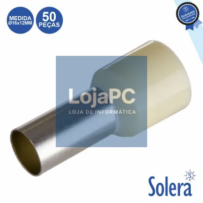 Terminal Ponteira Isolado Ø16x12mm 50x Branco SOLERA