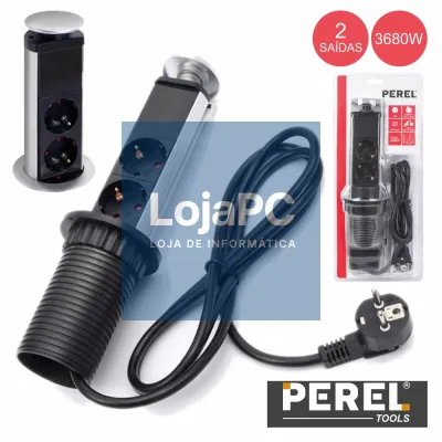 TOMADA ELÉTRICA C/ 2 SAÍDAS P/ SECRETÁRIA PEREL