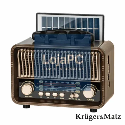 Rádio Portátil AM/FM/SW /BT/USB/MicroSD C/Painel Solar