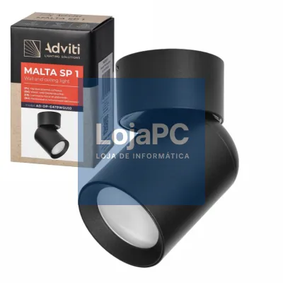 Candeeiro LED Teto/Parede IP20 Preto ADVITI