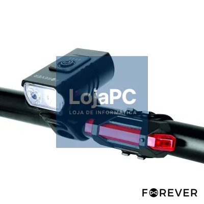 Conjunto Luz LED Dianteira/Traseira P/ Bicicleta FOREVER