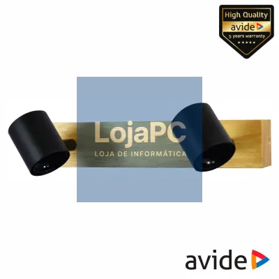 Candeeiro LED Teto/Parede IP20 Castanho/Preto AVIDE