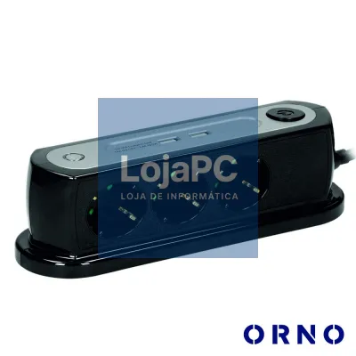 Tomada Elétrica C/ 3 Saídas E 2USB P/ Secretária ORNO
