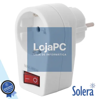 TOMADA ELÉTRICA C/ 1 SAÍDA INTERRUPTOR BRANCO SOLERA