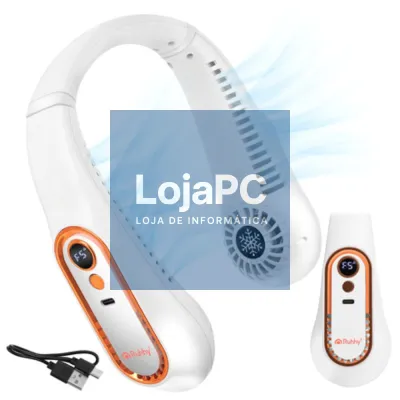 Ventoinha de Pescoço 5W USB Recarregável C/ Display