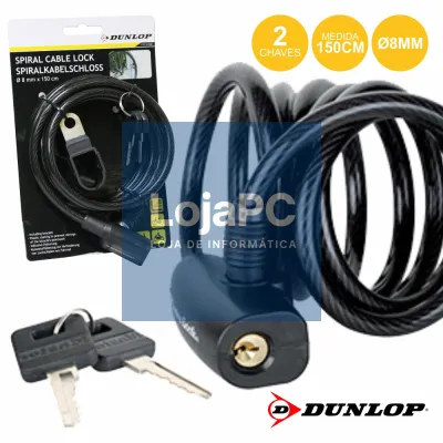 CADEADO ESPIRAL 1.5M 8MM DUNLOP