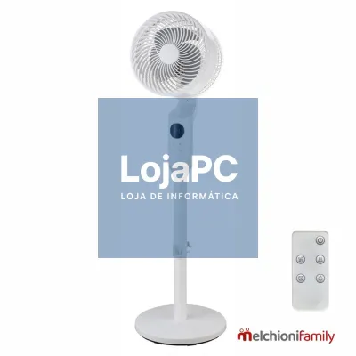 Ventoinha De Pé Branca C/ LCD Ø31cm 50W MelchioniFamily