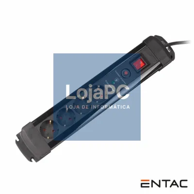 Extensão Elétrica 4x Schuko Interruptor Proteção 2M ENTAC