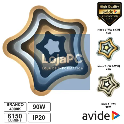 Candeeiro Decorativo LED 90W 3000K-4000K-6400K AVIDE