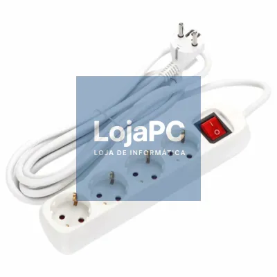 TOMADA ELÉTRICA C/ 4 SAÍDAS INTERRUPTOR 1.5M BRANCO