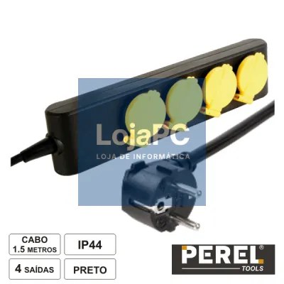 TOMADA ELÉTRICA C/ 4 SAÍDAS 1.5M IP44 PEREL