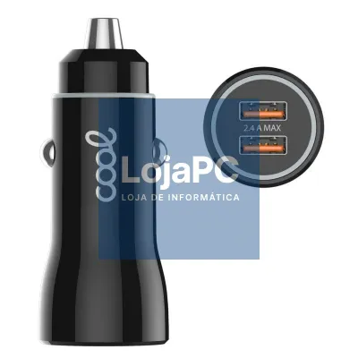 Universal Car Charger Dual Usb Input COOL Black 2.4 Amp
