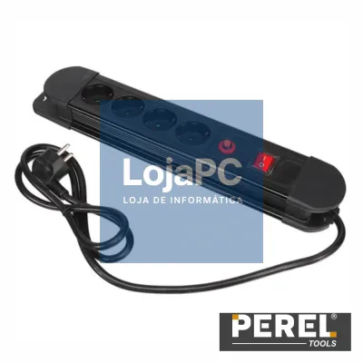 Tomada Elétrica C/ 4 Saídas Interruptor Proteção 1.5m PEREL