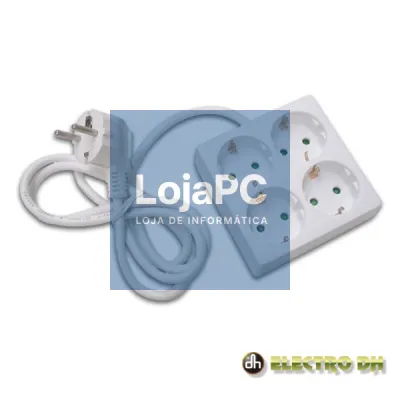 TOMADA ELÉTRICA C/ 4 SAÍDAS QUADRADA 1.5M BRANCO EDH