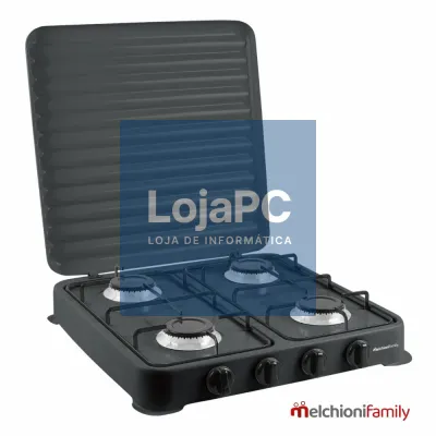 Fogão Gás Com 4 Queimadores Preto MelchioniFamily