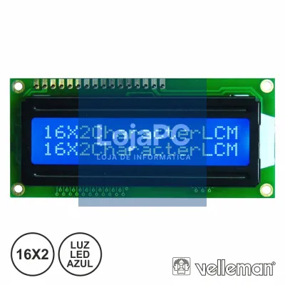 LCD 16X2 C/ LUZ LED AZUL VELLEMAN
