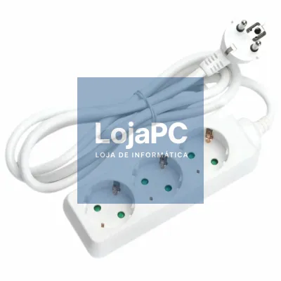 TOMADA ELÉTRICA C/ 3 SAÍDAS 1.5M BRANCO