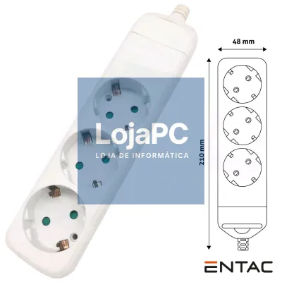 Tomada Elétrica c/ 3 Saídas Schuko ENTAC